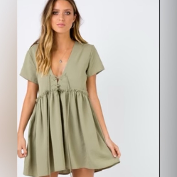 Princess Polly Martimo Mini Dress - Olive - Picture 2 of 2